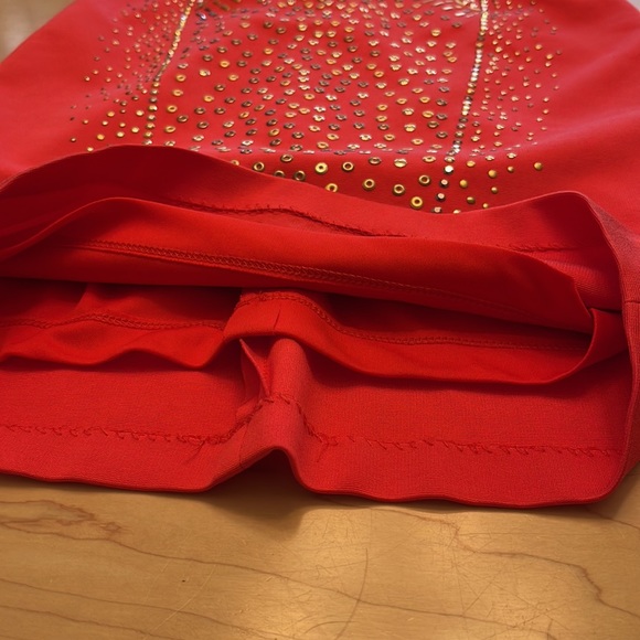 Cache Fire Red Strapless Embellished Dress Sz 0 - Picture 9 of 17